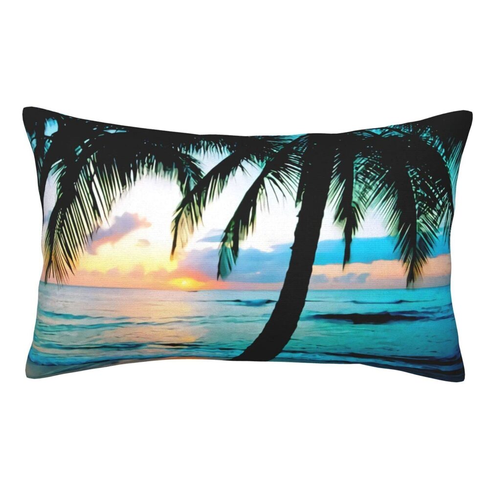 5308 Pillowcase for Hair and Skin California Palm Tree Beach Sun Rise Super
